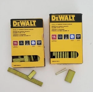 2 used open box Dewalt 1/4" 18 GA 1/2" Narrow Crown Staples & 1.5"  - Picture 1 of 9