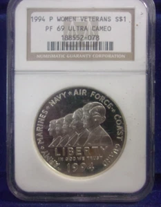 1994 P Proof Woman in Military Commemorative Silver Dollar NGC PF 69 *DN* - Picture 1 of 2