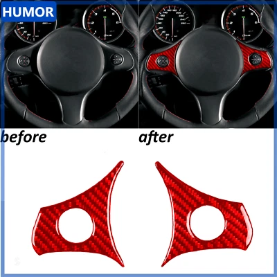 Borde de botón de volante interior de fibra de carbono rojo para Alfa Romeo 159 2004-11 Foto 1 de 4
