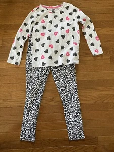 Girl's Black & White Spotted Zebra Top & Leggings Set Sz. XL 12 - Picture 1 of 4