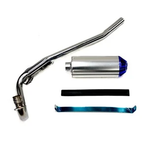 Sistema de silenciador de tubo de escape AZUL 90cc 110cc 125cc 140cc PIT PRO moto de cross - Imagen 1 de 11