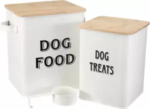 Dog Food Storage Container Farmhouse Pet Food Treats Bin with Lid and Scoop, Per - Picture 1 of 7