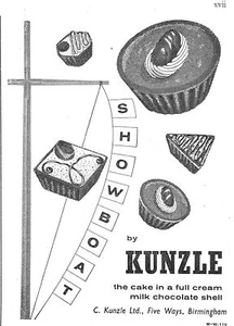 1961 Advert for KUNZLE 'Cakes in a Milk Chocolate Shell' Small Print Ad Ephemera - Foto 1 di 1