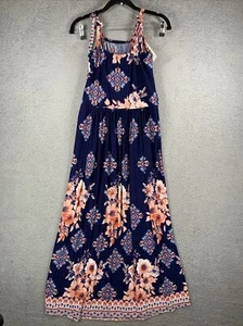 Lildy Women's Maxi Dress Size L-XL Colorful Floral Sleeveless Round Pleated NWT - Picture 1 of 9