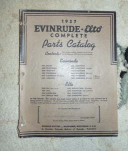 Vintage 1937 Evinrude Elto Complete Catalgo Parts List Scout PAL ACE Fisherman - Foto 1 di 16