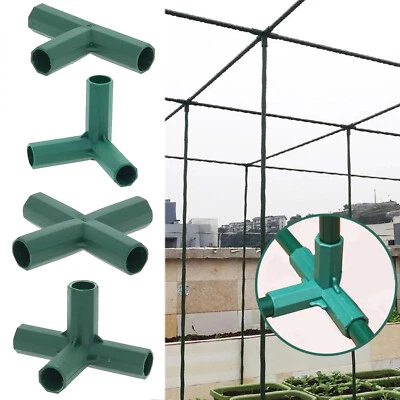 PAKASEPT 1/4Pcs 16mm Garden Plant Awning Joints Connector Frame Greenhouse Bracket Part