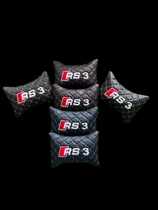 For AUDI RS3 Leather Breathable Headrest Pillow, Car Neck Pillow Set - 2 PCS - Picture 1 of 12