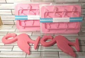 Williams-Sonoma Pink Flamingo Silicone Pop Mold Lot of 2 & 2 Decorative Flamingo - Picture 1 of 5