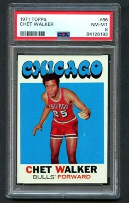 1971 Topps Basketball CHET WALKER #66 PSA 8 NM-MT Chicago Bulls - Image 1 of 2