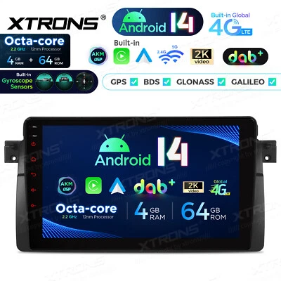 9” Autoradio DAB+ Android 14 4G+64GB GPS Navi DSP für BMW E46 M3 Rover 75 MG ZT - Bild 1 von 4