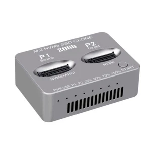 NVME Docking Station Double-Bay M.2 NVME SSD Clone 20Gbps USB 3.2 Type C - Photo 1/8