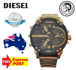 NEW AUTHENTIC DIESEL DZ7333 MR DADDY 2.0 GOLD/BLACK CHRONOGRAPH MENS WATCH - Picture 1 of 9