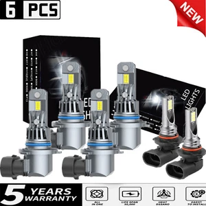 10000K White Combo 9005+9006+H10 LED Headlight Bulbs Hi/Lo/fog Beam Combo Bulbs - Picture 1 of 13