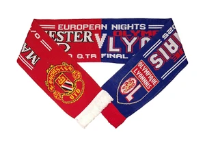 Manchester United v Lyon 17/04/2025 Europa League Quarter Final Football Scarf - Picture 1 of 7