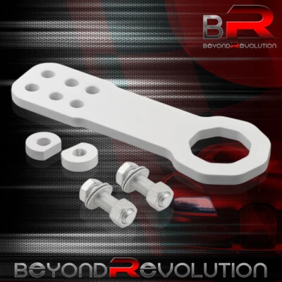 Gancho de remolque de parachoques delantero de aluminio anodizado blanco para Civic Integra Accord CRX 10 mm Foto 1 de 3