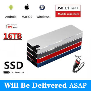 USB 3.1 16TB High Reading Speed Solid State Mobile External SSD Hard Drive Disk