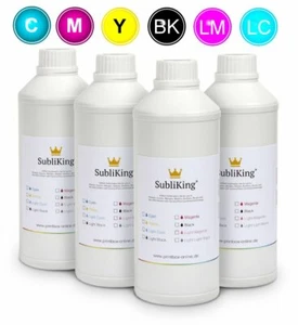 ✅ SubliKing® Sublimationstinte für Epson® 6-Farben Drucker / CMYK-LM-LC - Photo 1/5