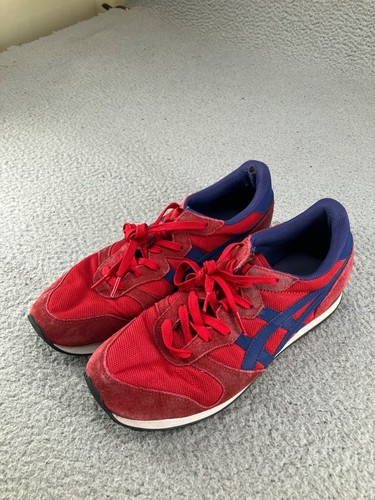 Scarpe da ginnastica ASICS OC Runner da uomo taglia 11 rosse scamosciate D6R4L corsa jogging