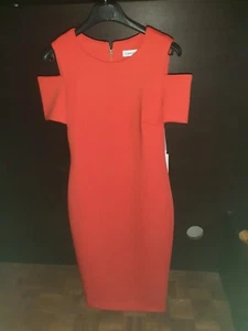 Calvin Klein Mid-length orange dress taglia 4 made in Vietnam - Foto 1 di 4