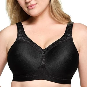 Sujetador Glamorise Figura Completa MagicLift Sin Costuras Soporte Firme Sin Alambres Negro 38DD - Imagen 1 de 4