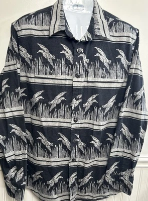 Camisa de tela de gamuza LL Bean Signature para hombre 2XL estampado de pato calce ajustado 1933 reimpresión Foto 1 de 4