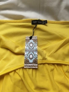 Boohoo Yellow Dress Size UK 24 New with Tags - Picture 1 of 6