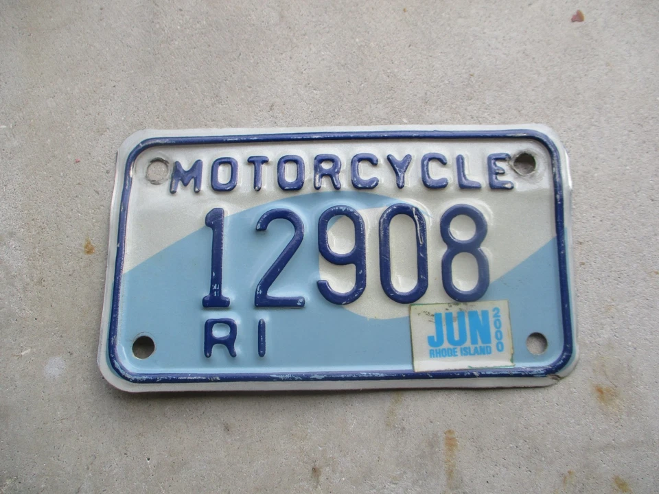 Placa de licença de motocicleta Rhode Island 2000 # 12908 - Imagem 1 de 1