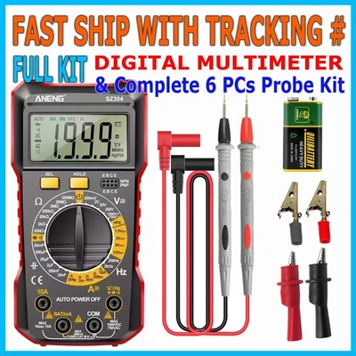 Digital Multimeter AC DC Voltmeter Ammeter Ohmmeter Volt Tester Meter WITH BATTs - Image 1 of 4