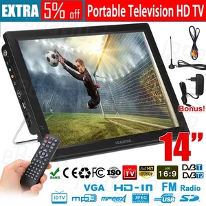 14" 1080P HD Digital Portable TV HD TFT LED DVB-T2 12V TV Player MP4 MP3 Player - Picture 1 of 12