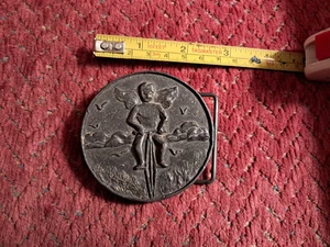 Vintage Lewis Buckles Chicago, Pewter, Bicyclist, Rare - Bild 1 von 6