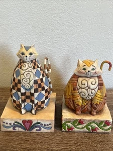 Jim Shore Heartwood Creek Abigail & Elijah Cat Figurine Folk Art Lot - Picture 1 of 10