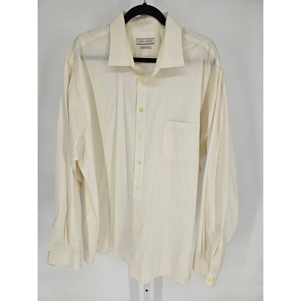 Camisa Joseph Abboud Para Hombre Crema Calce Regular Manga Larga Abotonada Talla 19T Foto 1 de 4