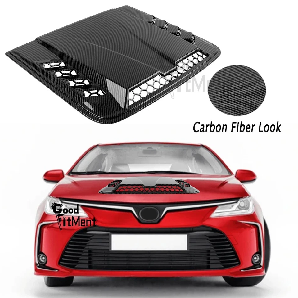 For Toyota Corolla Carbon Car Air Flow Intake Hood Scoop Vent Turbo Bonnet Cover - Image 1 of 4