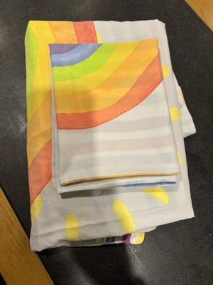 Next Single Rainbow & Cloud Blue Polyester & Cotton Duvet Cover & Pillowcase Set - Image 1 of 4