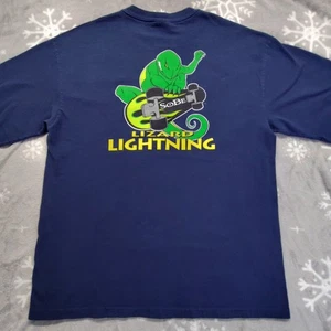 Camiseta De Colección Y2K Sobe Lizard Lightning Monopatín Manga Larga Azul Para Hombre L - Imagen 1 de 10