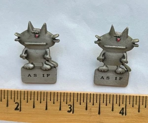 Zinn "As If" Katze Heftnadeln von J. Benton - 2er Set - Bild 1 von 3