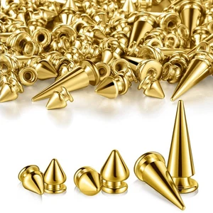 170 Pieces Multiple Sizes Cone Spikes Screwback Studs Rivets Large Medium Sm... - Picture 1 of 7