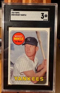 MICKEY MANTLE 1969 Topps #500 Yellow Letters SGC 3 VG HOF Yankees - Picture 1 of 2