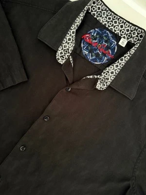 Robert Graham XL Men's Short Sleeve Button Front Shirt Size Black Contrast Trim - Image 1 of 4