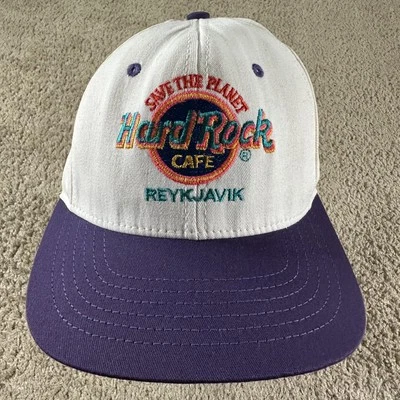 Vintage Hard Rock Cafe Hat Cap Snap Back Embroidered Reykjavik Mens 90s - Image 1 of 4