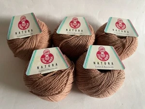 5 Knäuel Stahl Sche Wolle Natura Garn 2304 gold braun Baumwolle Flachsmischung Vintage - Bild 1 von 3