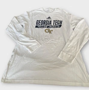Georgia Tech Shirt Uomo L Bianco Adidas Georgia Institute Of Technology SEC NUOVO - Foto 1 di 11