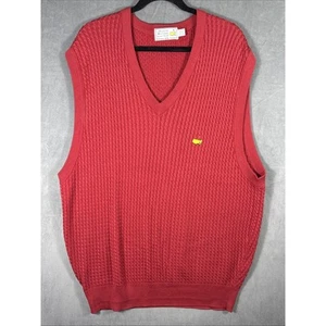Masters SPUN SILK Augusta National Golf V-Neck Shop Red Sweater Vest XXL - Picture 1 of 4