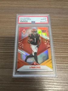2021 Panini Phoenix JaMarr Chase Fire Burst Rookie #105 PSA 10 Gem Mt-Bengals - Picture 1 of 2
