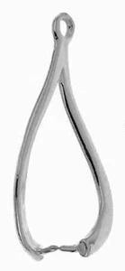 1 COLGANTE ABIERTO PEQUEÑO DE PLATA ESTERLINA 925 FIANZA PELLIZCADA CON ANILLO CERRADO, 16 X 10 MM - Imagen 1 de 3