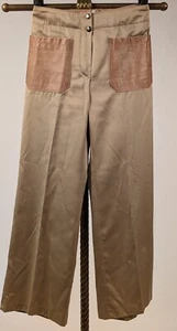 VINTAGE 1970’S LEATHER PATCH POCKET PANTS BY MCDOUGLAS PARIS - Picture 1 of 7