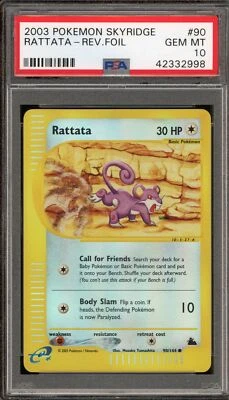 Pokemon Rattata Skyridge Reverse Holo #90 PSA 10 Gem Mint - Image 1 of 2