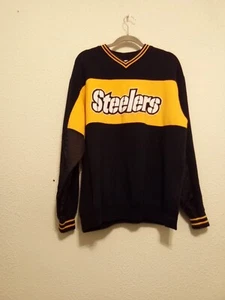 Pittsburgh Steelers NFL Negro Dorado Cuello en V Manga Larga Sudadera Talla L - Imagen 1 de 14