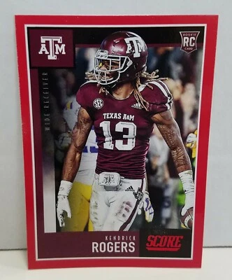 2020 SCORE RED BORDER PARALLEL #384 KENDRICK ROGERS TEXAS A&M AGGIES / COWBOYS - Image 1 of 2