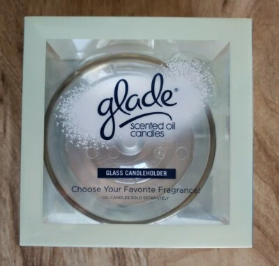 Candelabro de vidrio de aceite perfumado Glade solo sin velas nuevo Foto 1 de 4